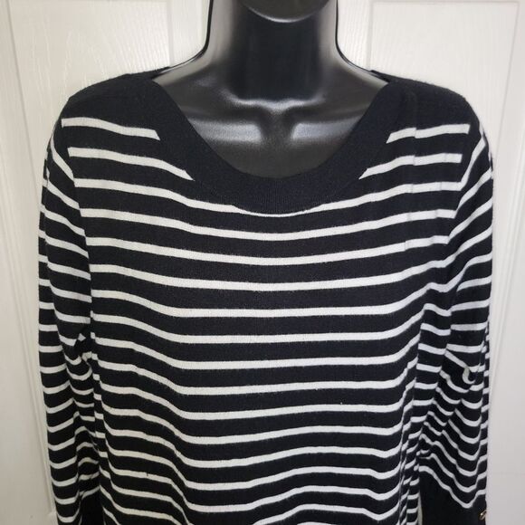 Loft Plus Size Striped knit long sleeve dress 14 - Picture 5 of 8